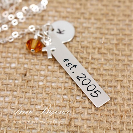 Personalized New Baby EST. Necklace for Mother