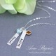 Personalized Hand Stamped Name with Birthstone Necklace